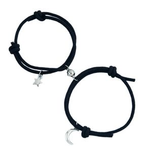 Magnetic Friendship Couple Partner Adjustable Bracelet Pair Set Moon Star Charm